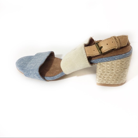 Toms Poppy Birch Suede Blue Slingback Sandal - Picture 4 of 8